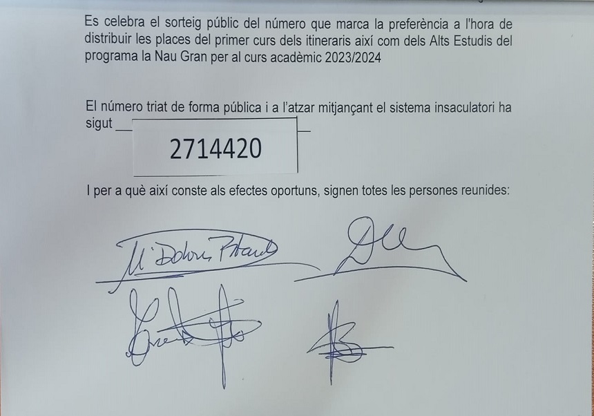 Acta sorteo público 29 de mayo 2023